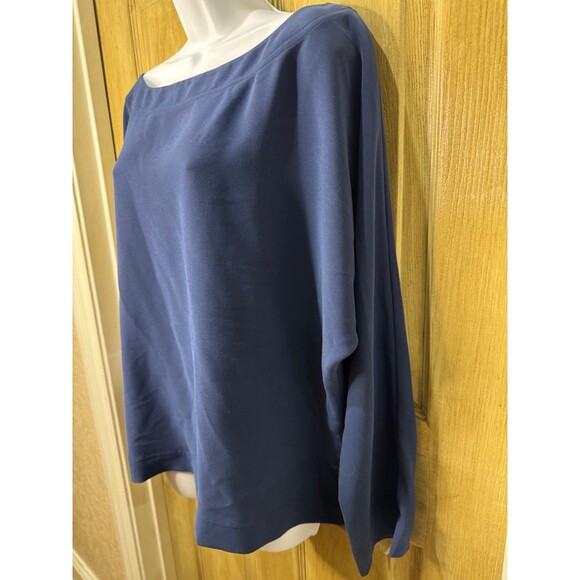 ST JOHN Womens Blue Top Long Sleeves Large Classic - Picture 4 of 6